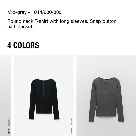 Mid-Grey half buttons henley shirt - Picture 6 of 7